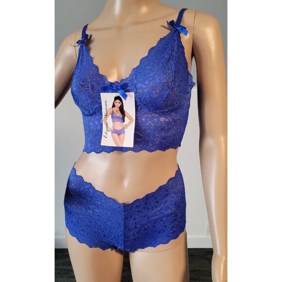 Sexy Blue-Women-Party-Babydoll-Teddy Includes Top and Shorts Small ELE-099226 - Picture 4 of 7